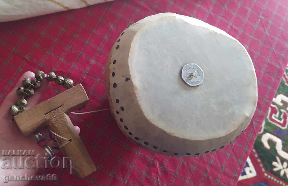 Instrument muzical tobă Bakchu, tamburină - lucrat manual - 5