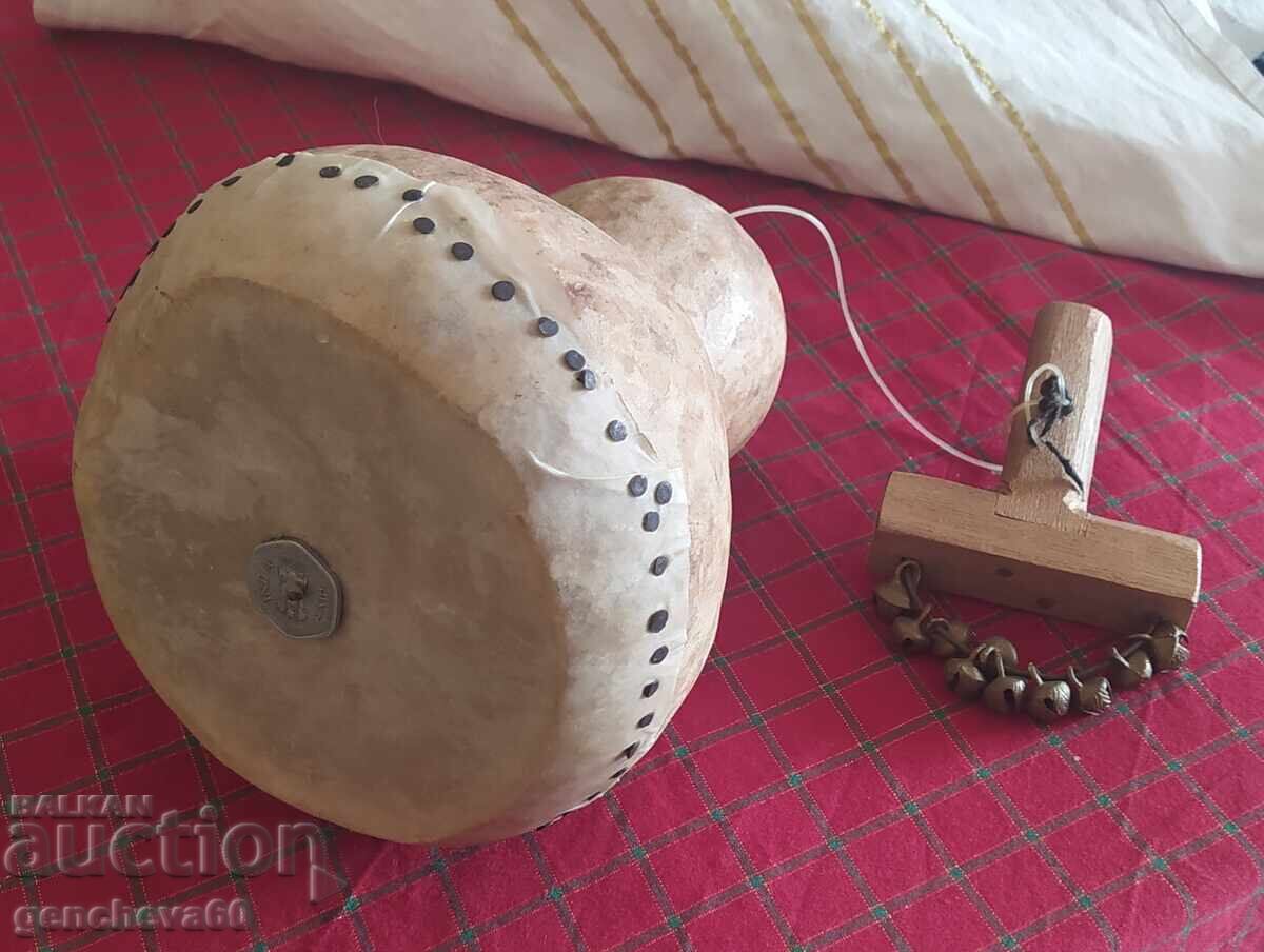 Instrument muzical tobă Bakchu, tamburină - lucrat manual - 6