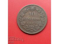 Italia-10 centesimi 1867 OM-Strasbourg