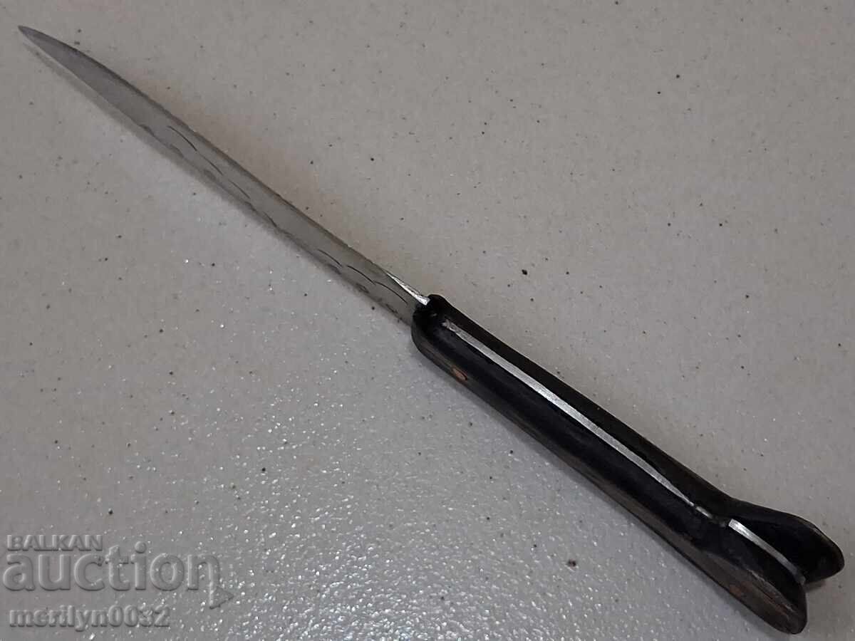 Cuțit de cioban gravuri karakulak plăsele din corn de bivol teacă - 5