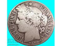 Franța 1 franc 1881 titlu 835 Marianne argint