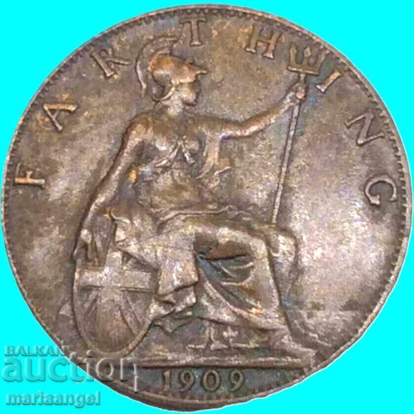 Παράδοση Ηνωμένο Βασίλειο 1 φαρθίνγκ 1909 βασιλιάς Εδουάρδος VII χάλκινο