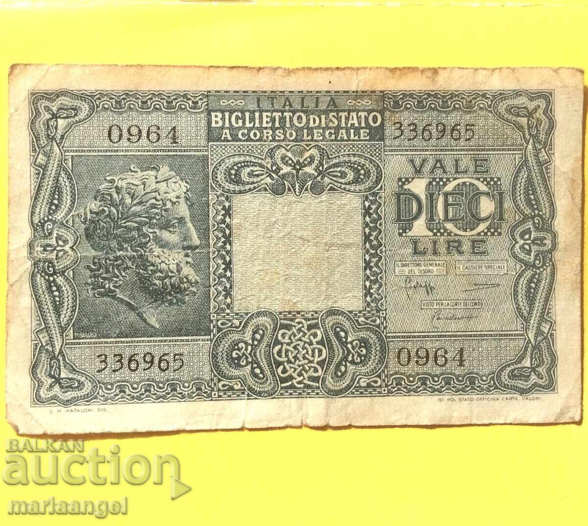 Delivery of Italy 10 lire 1944 Victor Emmanuel III