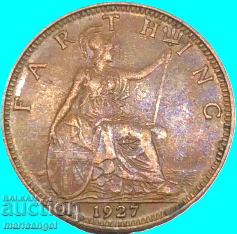 Marea Britanie 1 farthing 1927 regele Edward VII bronz - 6