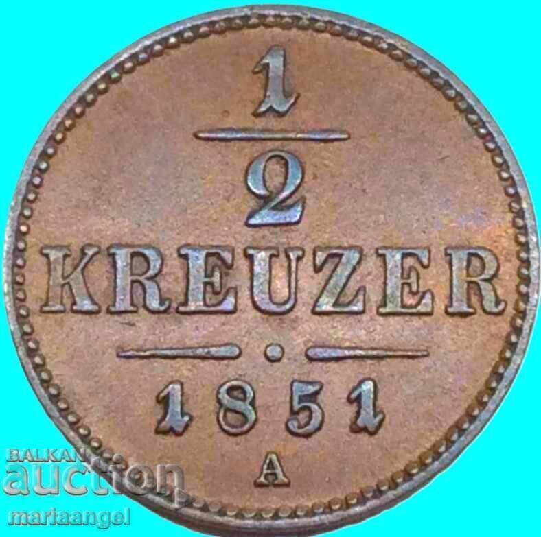 1/2 Kreuzer 1851 Austria A - Viena - 7
