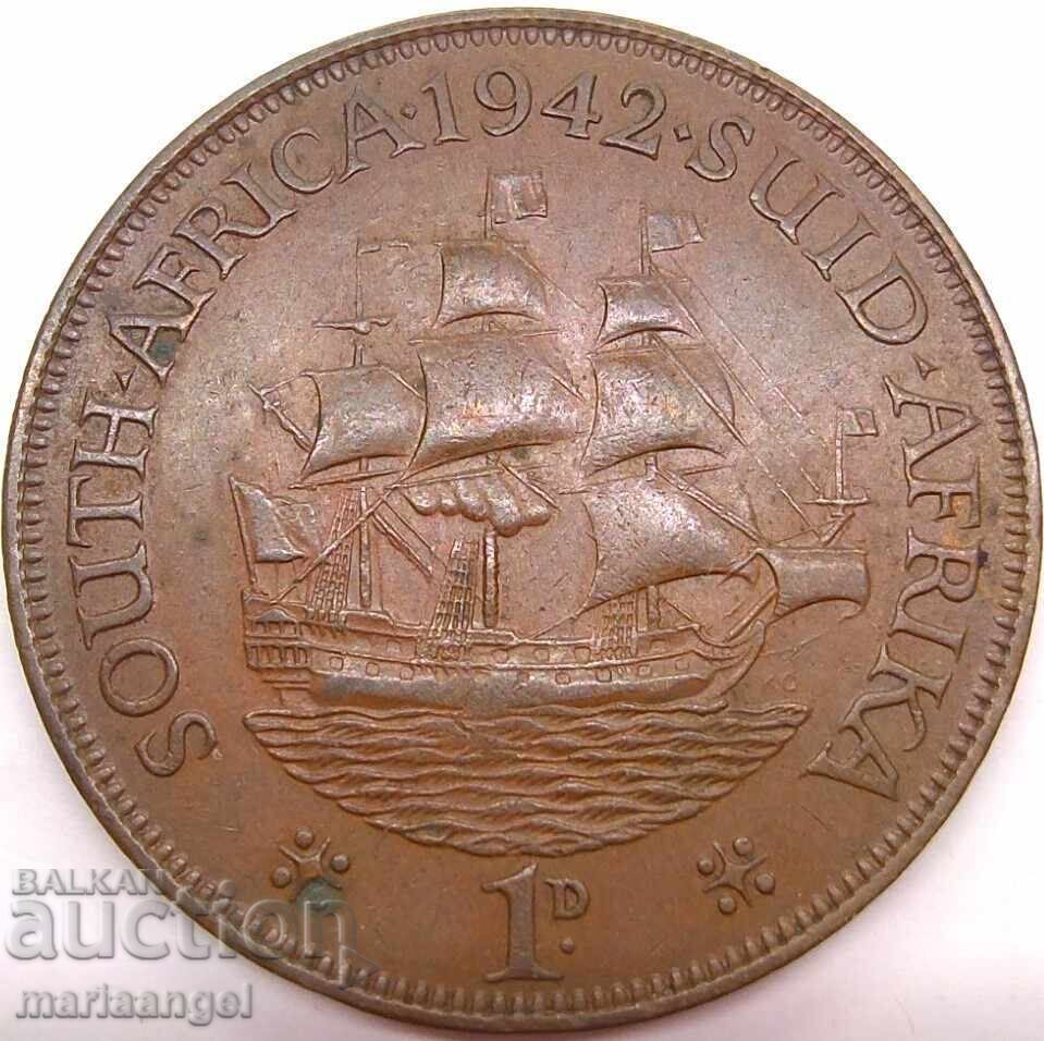 South Africa 1 Penny 1942 George VI 30mm Bronze