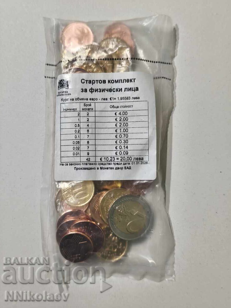 БНБ стартов пакет комплект български евро монети 2026 г. UNC