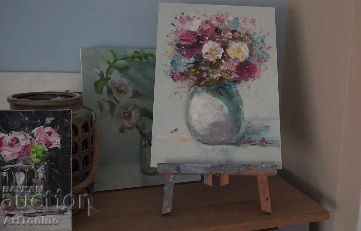 Маслена картина- Натюрморт- Рози- Антон Йорданов - 5