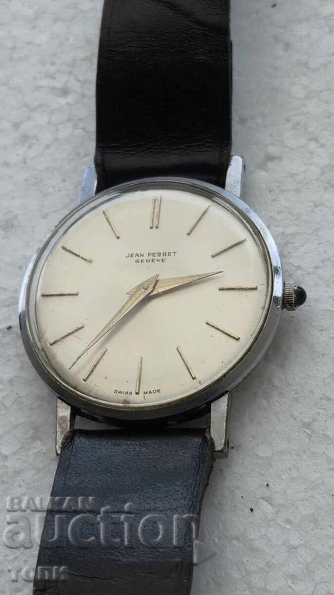 Auction  JEAN PERRET GENEVE SWISS MADE RARE WORKING NO WARRANTY BZC