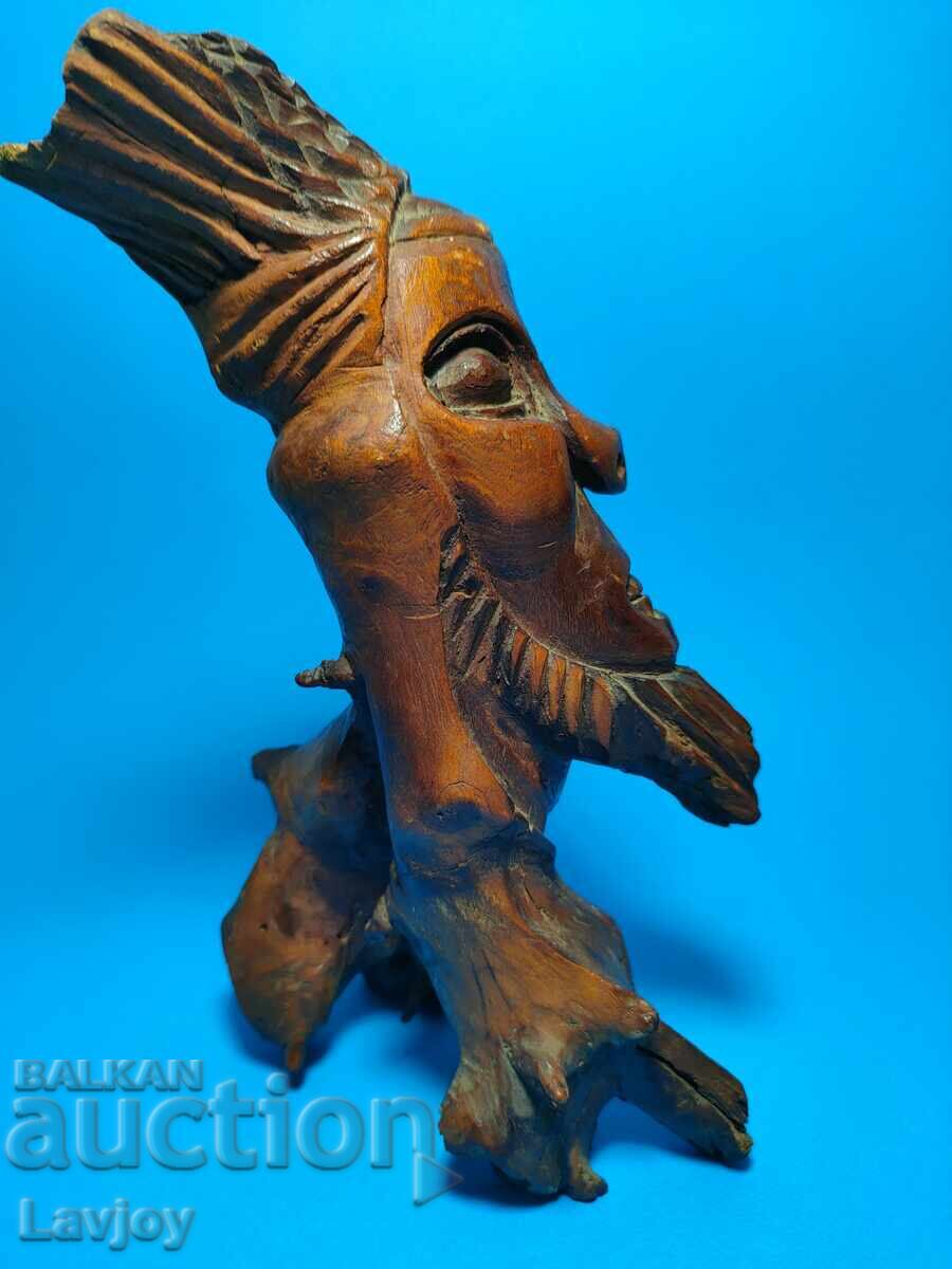 Παράδοση Χειροποίητη ξύλινη φιγούρα Δασικό πνεύμα