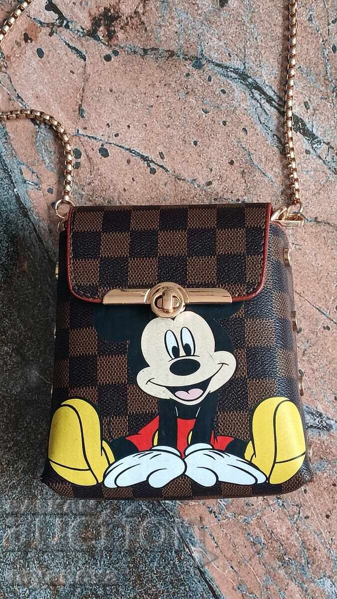 Παράδοση Louis Vuitton, κομψή τσάντα ώμου με στάμπα Μίκυ Μάους
