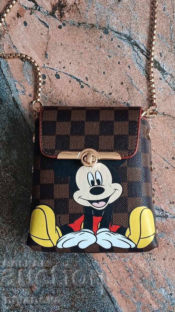 Louis Vuitton, κομψή τσάντα ώμου με στάμπα Μίκυ Μάους