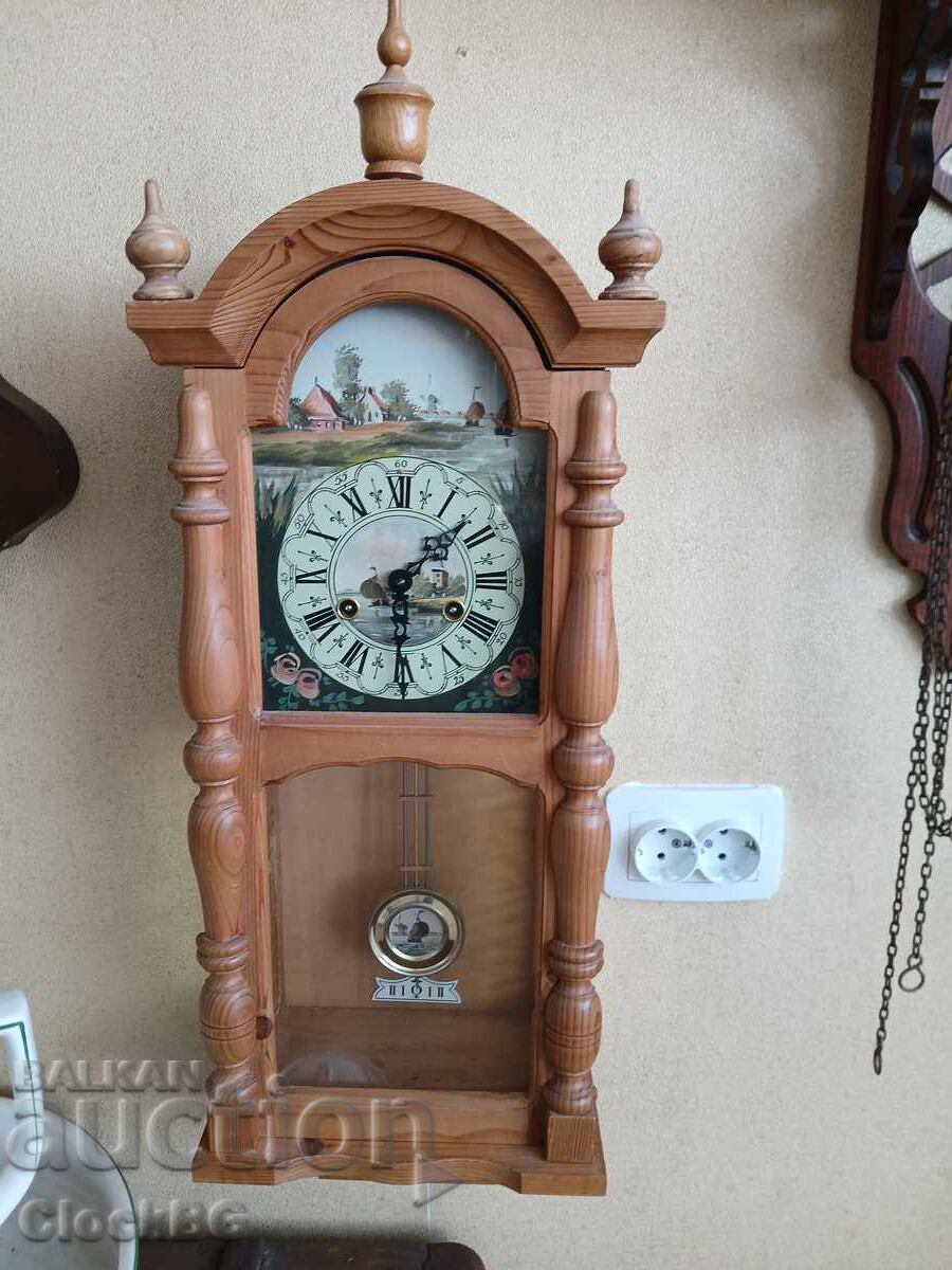 Ceas de perete în stil olandez pictat manual