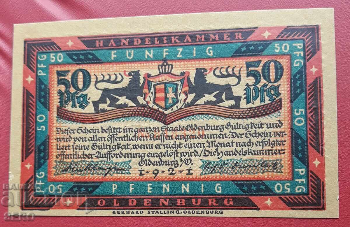 Bancnota-Germania-Saxonia-Oldenburg-50 Pfennig 1921