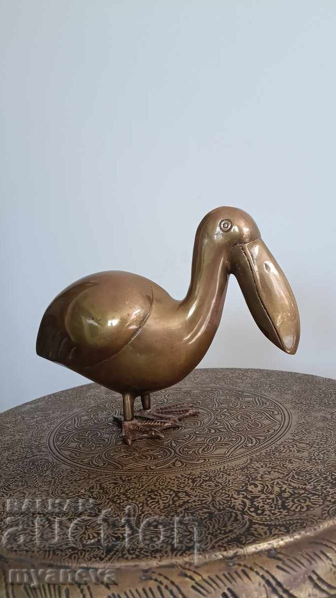 Auction  Vintage, brass pelican figurine from Korea