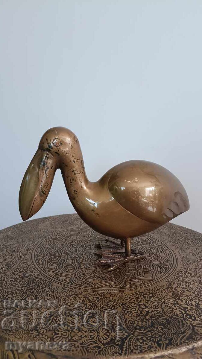Delivery of Vintage, brass pelican figurine from Korea
