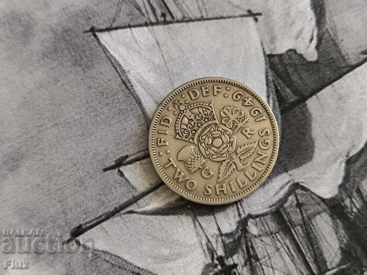 Монета - Великобритания - 2 шилинга | 1949г.