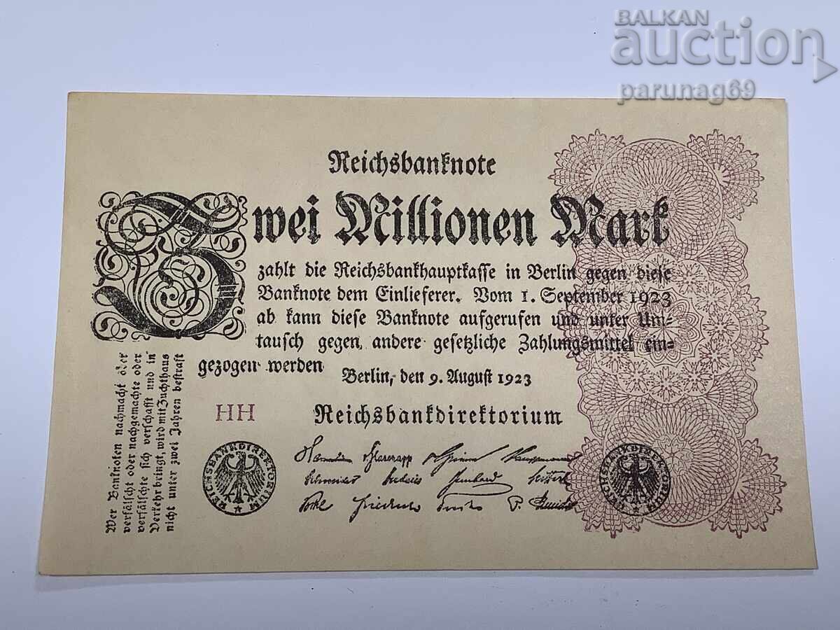 Германия 2 милиона марки 1923 година UNC