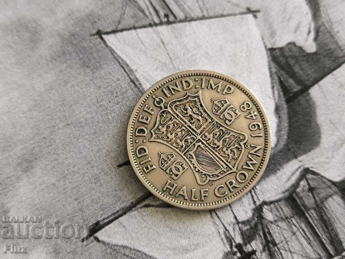 Monedă - Marea Britanie - 1/2 (jumătate) coroană | 1948