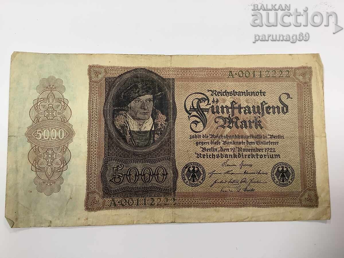 Германия 5000 марки 1922 година