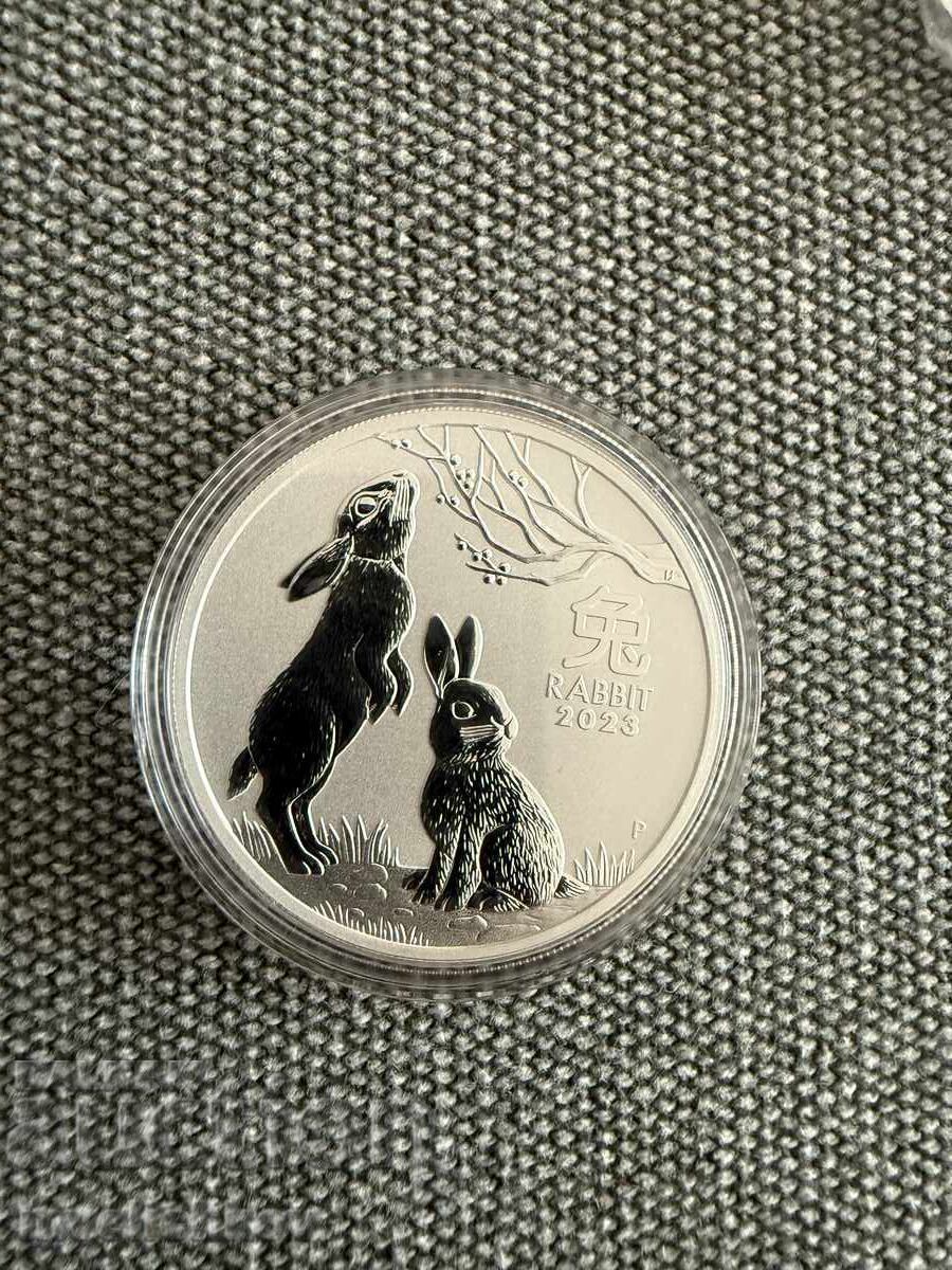 Auction  SILVER 1 OZ 2023 AUSTRALIA - LUNAR YEAR OF THE RABBIT