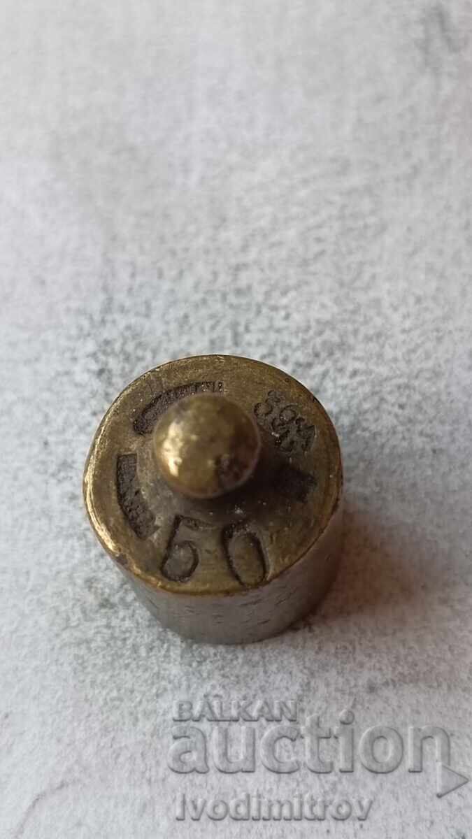 Месингова теглилка 50 грама 1938
