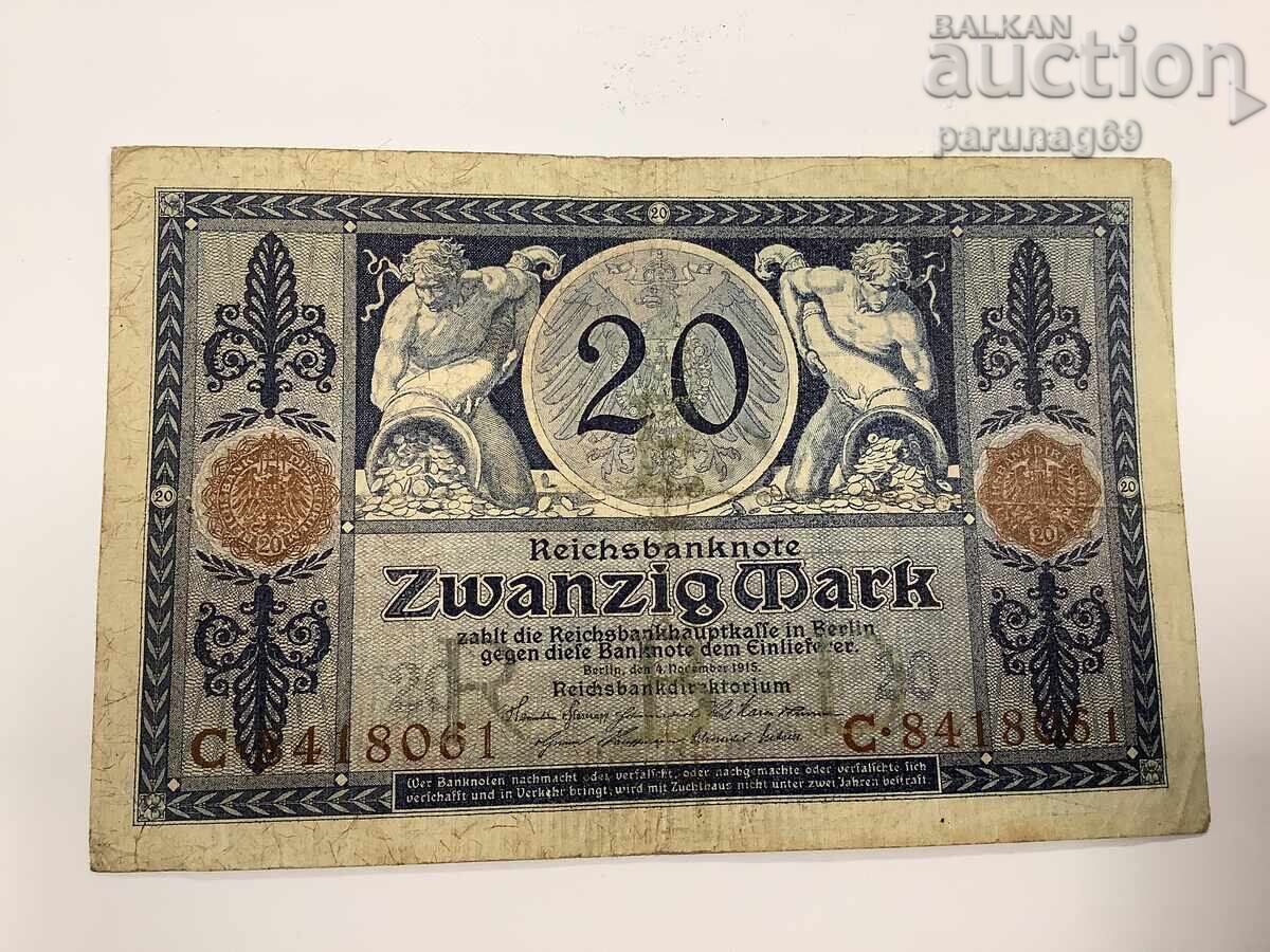 Germania 20 de mărci 1915 cu preț € 1.50 | 2.93 BGN