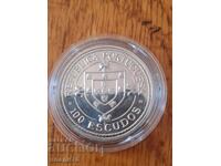 Monedă de argint 100 escudos 1987