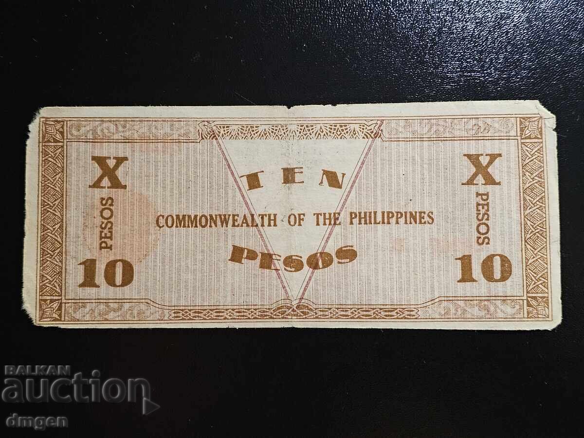 10 pesos Filipine 1942 cu preț € 4.00 | 7.82 BGN