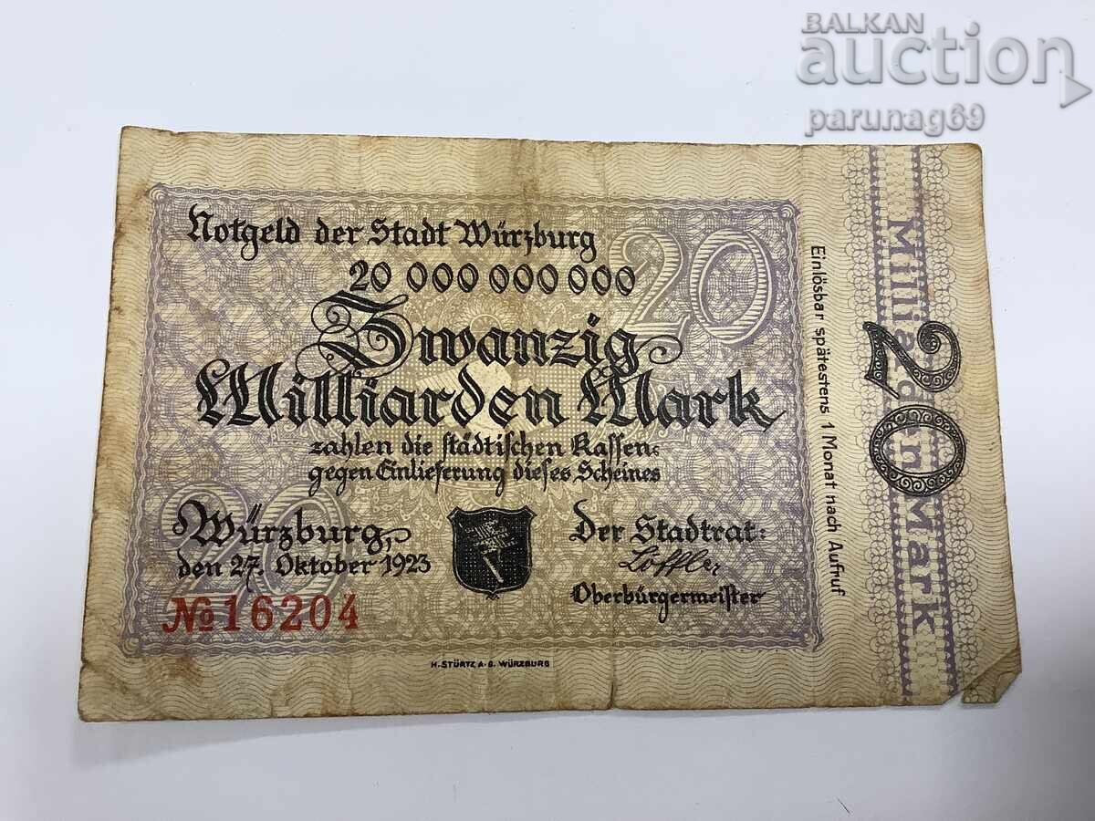 Germany 20 billion marks 1923 Wurzburg