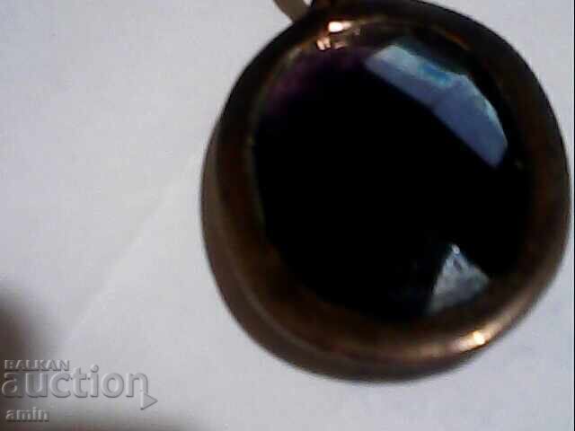 Old silver pendant with a large amethyst stone with price € 20.00 | 39.12 BGN