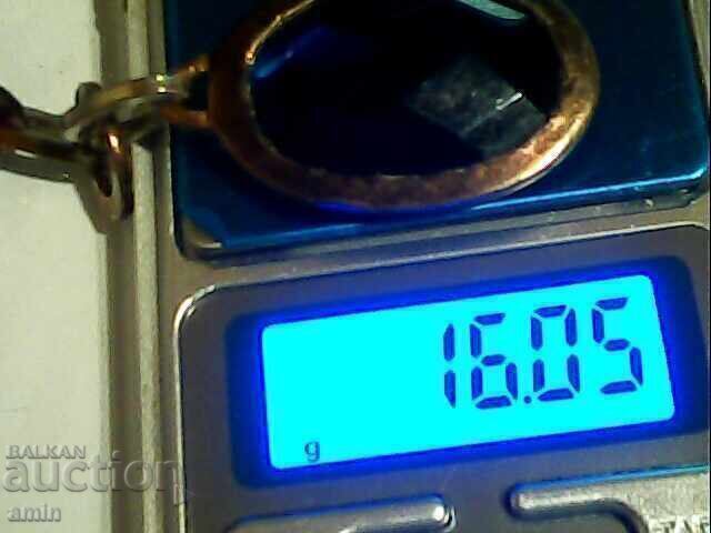 Old silver pendant with a large amethyst stone - 7