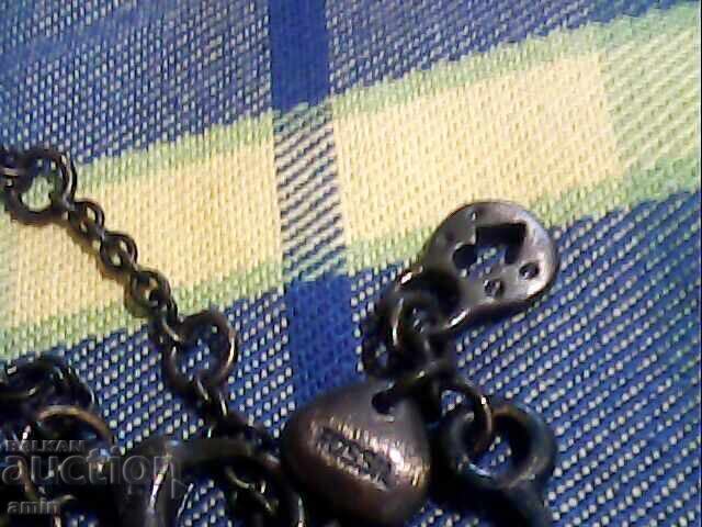 Auction  Vintage Fossil brand necklace, 14mm pearl earrings