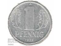 Γερμανική Λαϊκή Δημοκρατία - 1 Pfennig - 1975 A - KM# 8