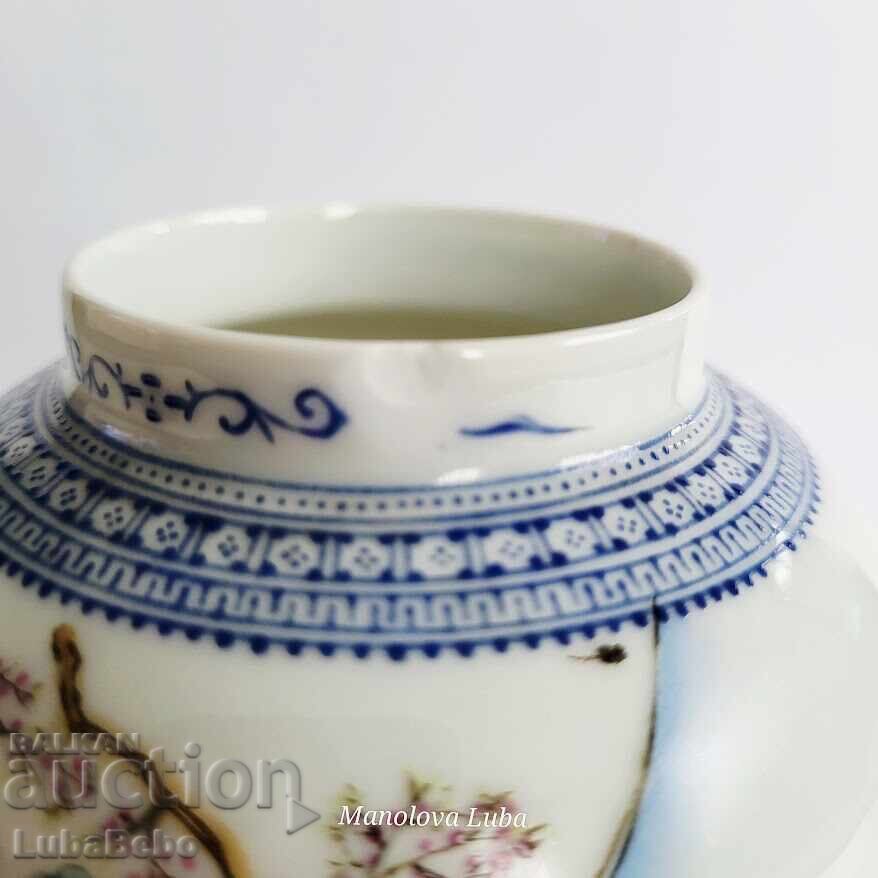 Chinese ginger jar on a wooden stand - 5