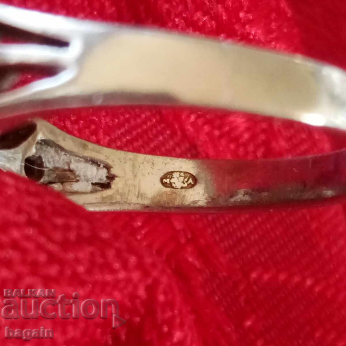 Inel cu smaralde, rubine și safire. Argint - 6