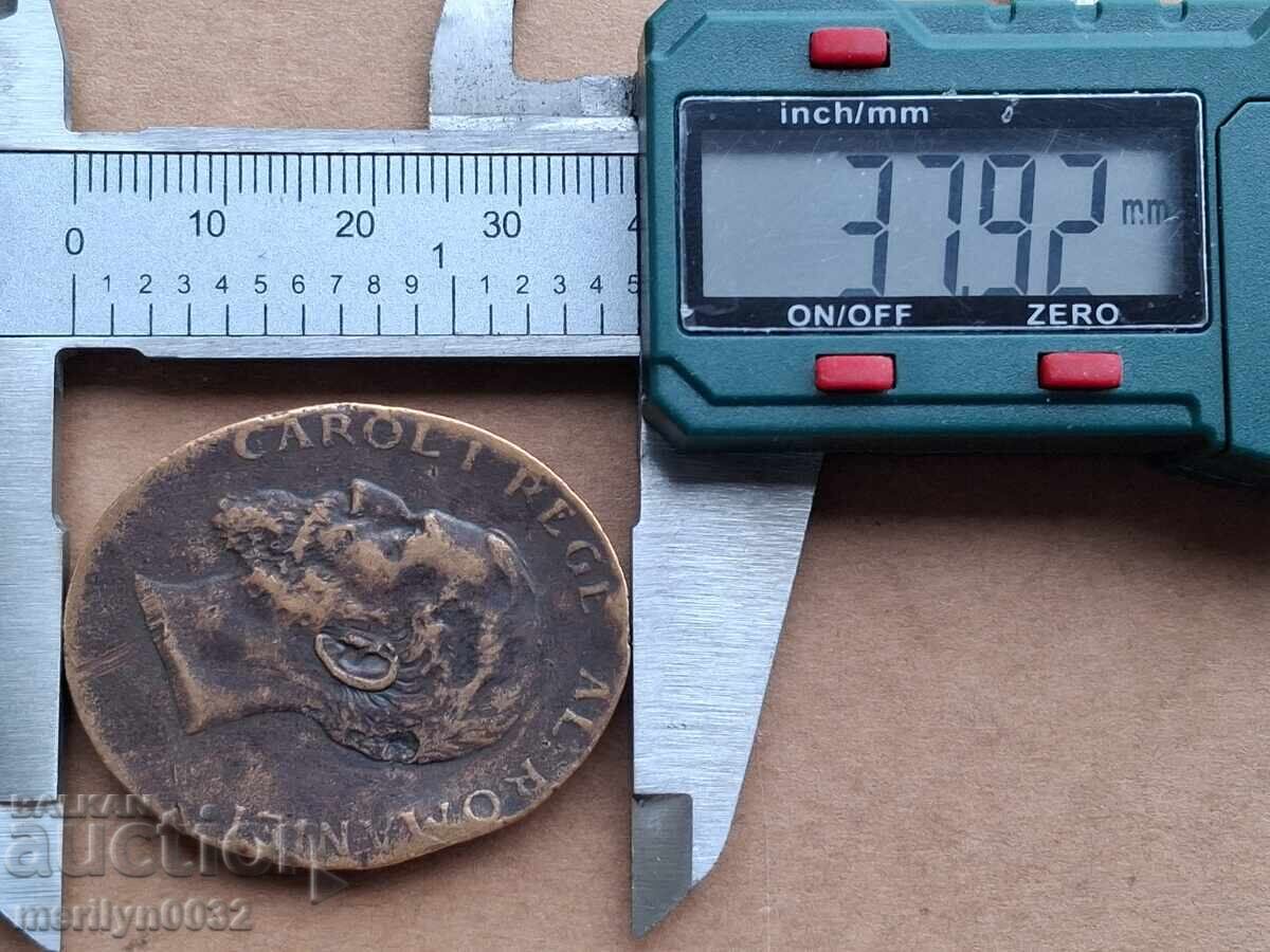 Παράδοση Επετειακή ρουμανική πλακέτα μετάλλιο 40 χρόνια βασιλείας μενταγιόν μάρκα