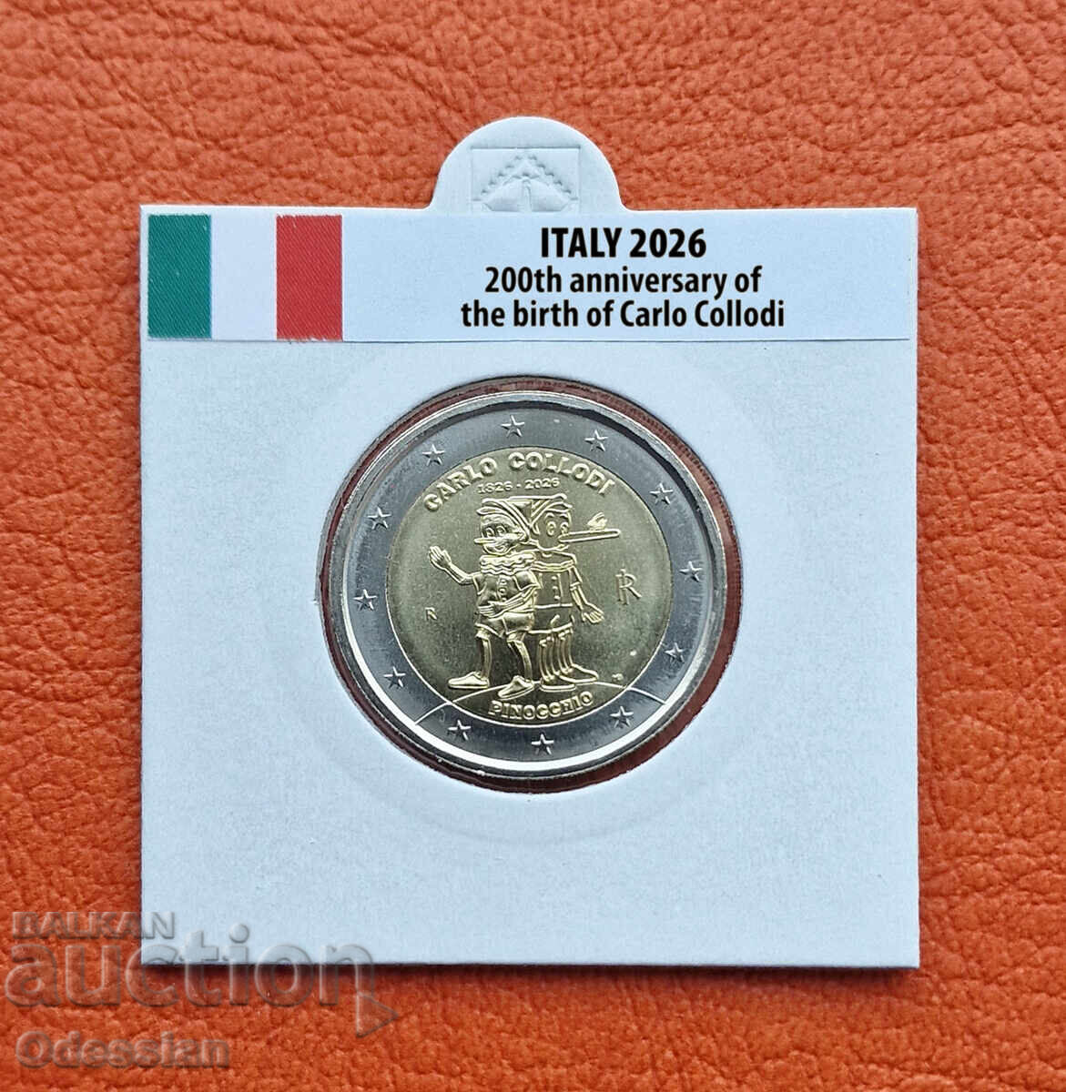 Италия • 200-та от раждането на Карло Колоди • 2 евро • 2026