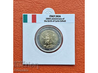 Италия • 200-та от раждането на Карло Колоди • 2 евро • 2026