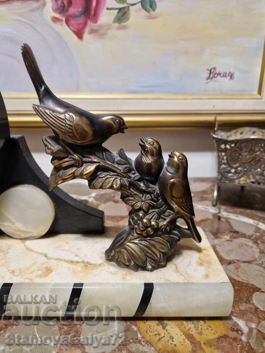 Frumos ceas de șemineu franțuzesc mare cu figurine - 7