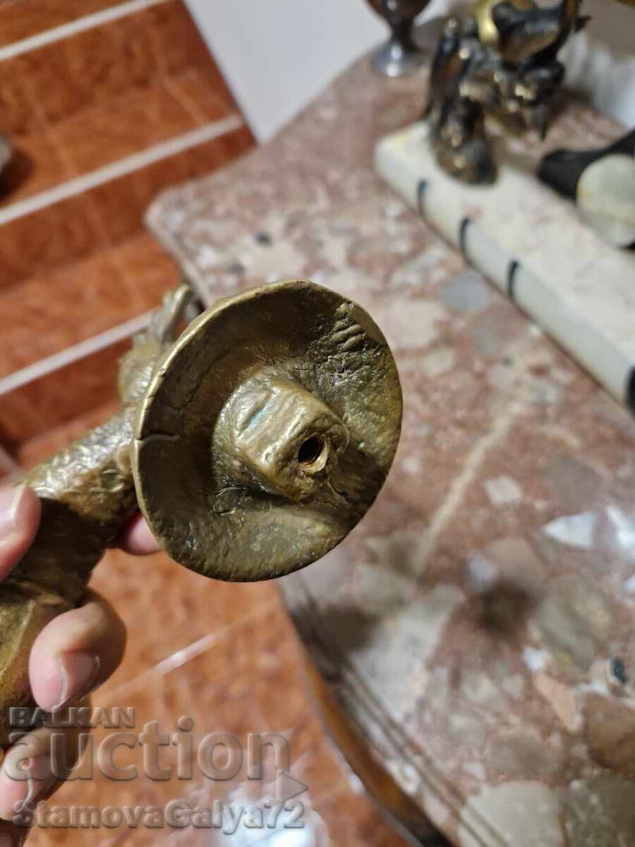 Σπάνιο εύρημα αντίκα μπρούτζινος ρόπτρο πόρτας - 6