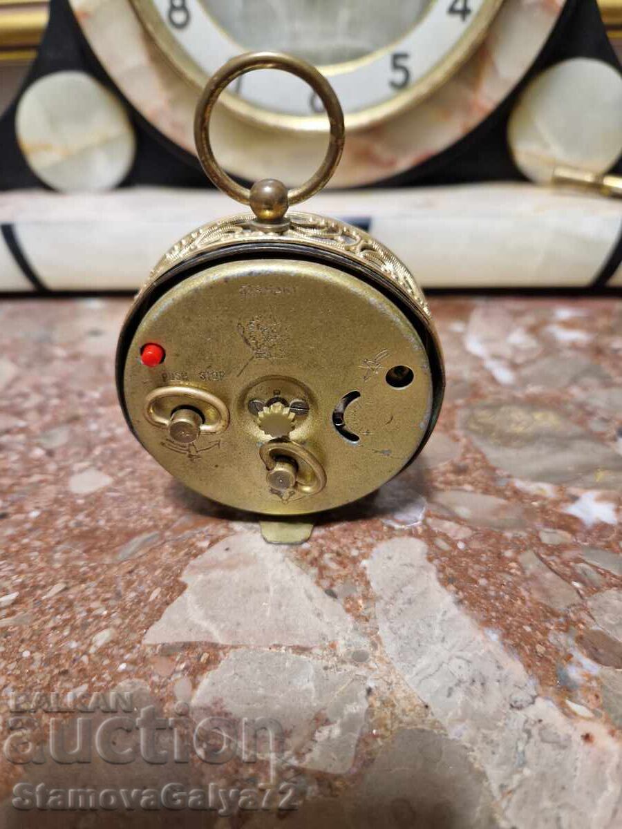 Прекрасен антикварен немски бронзов будилник Marksman - 7