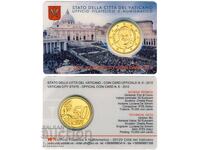 Vatican UNC Coincard Monedă Euro 50 Cenți 2015 Vatican Euro