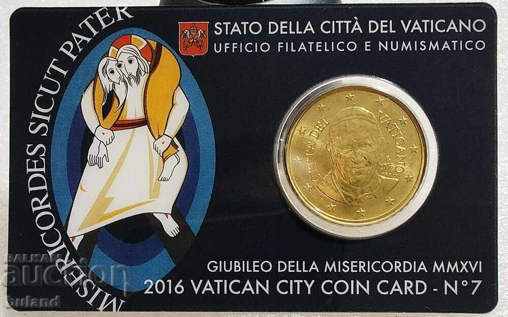 Vatican UNC Coincard 50 Euro Cent 2016 Vatican Euro Coin