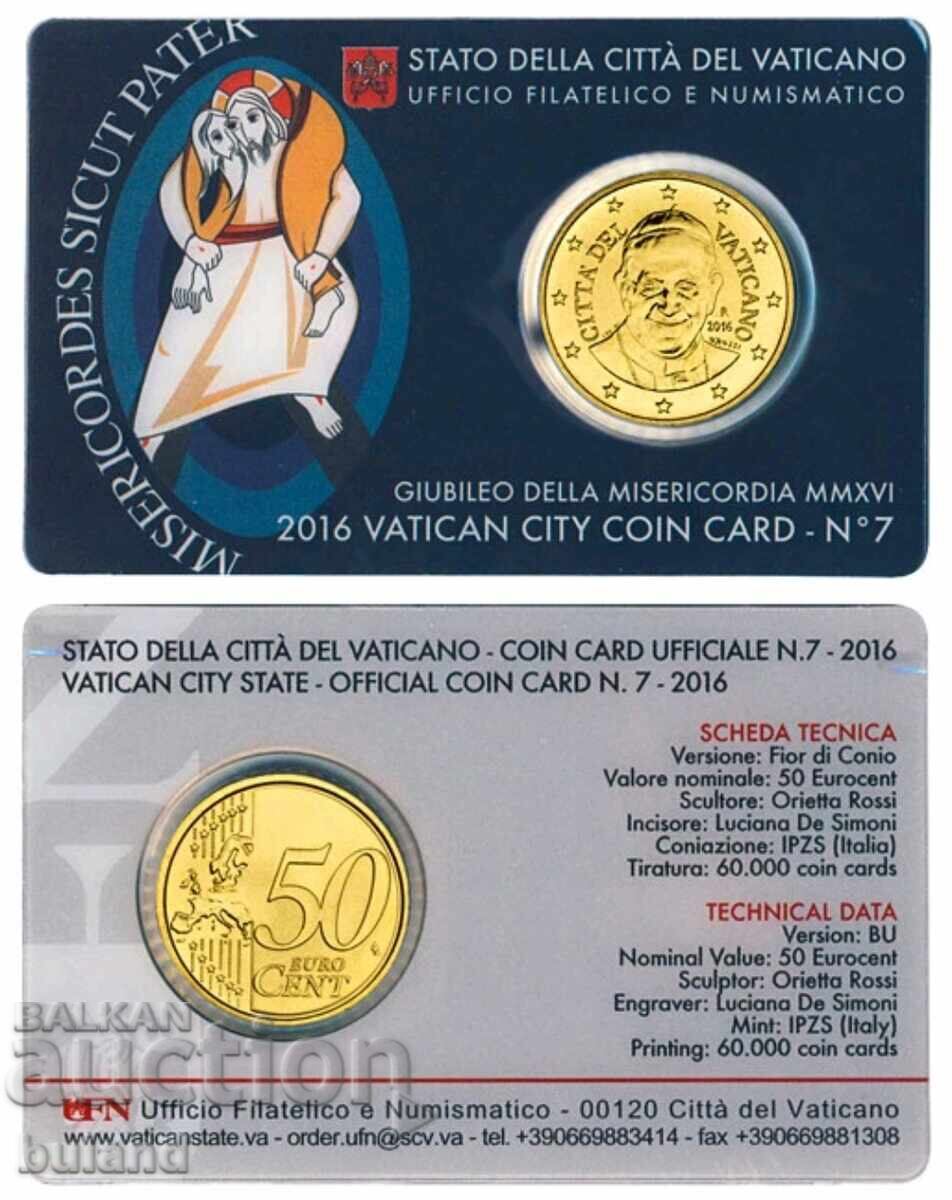 Vatican UNC Coincard Ευρώ 50 Λεπτά 2016 Vatican Ευρώ