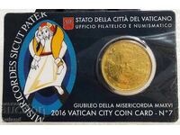 Vatican UNC Coincard Monedă Euro 50 Cenți 2016 Vatican Euro