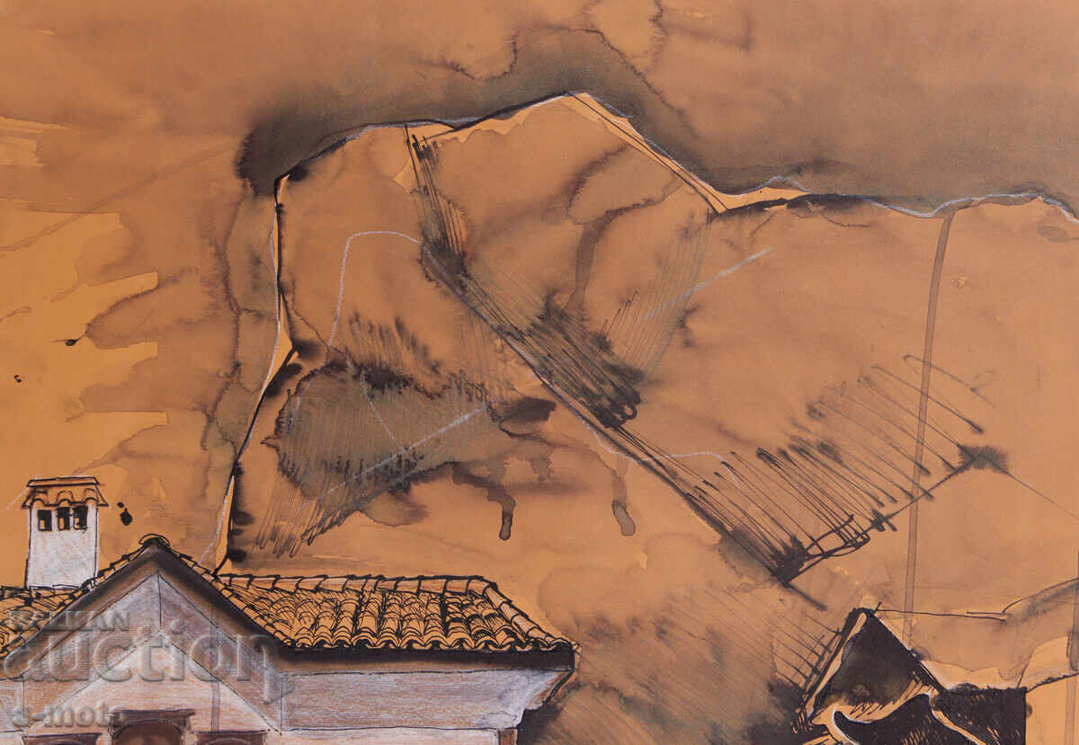 Delivery of Pastel painting urban landscape