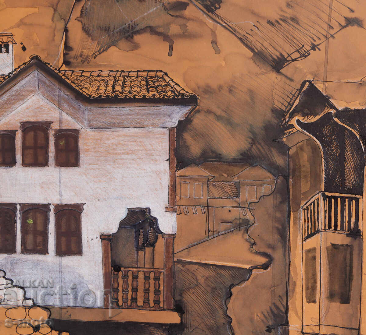 Pastel painting urban landscape - 5