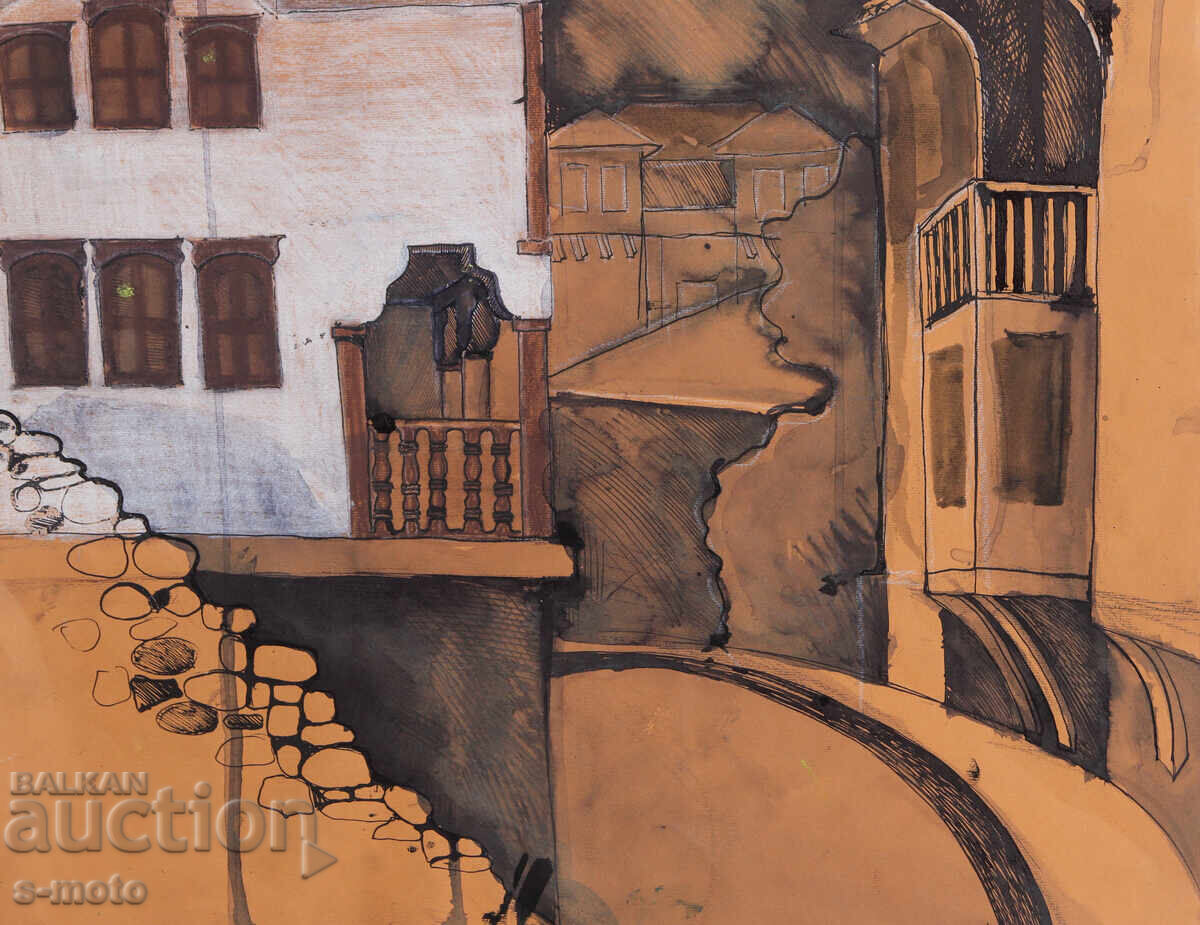 Pastel painting urban landscape - 6