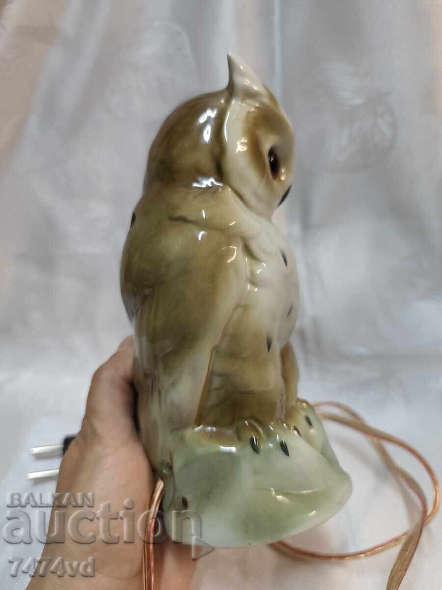 Lampă de masă retro din porțelan în formă de bufniță - 6